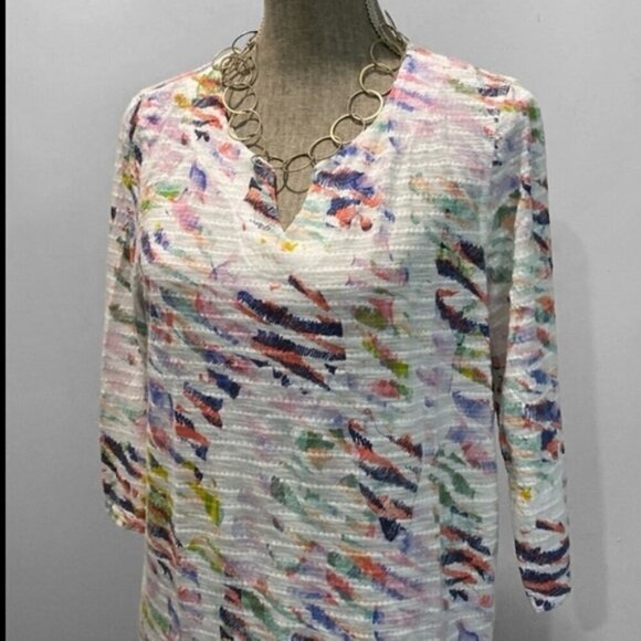 Tribal Multi-Color Sleeved Tee Size Large - Picture 2 of 15